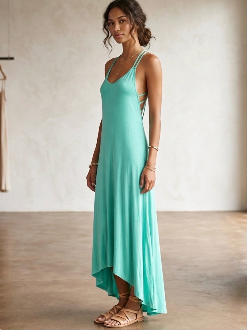 Teal Green Sundress Vacation wear